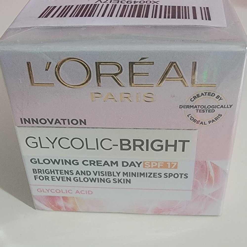 LOREAL Glycolic Bright Glowing Cream SPF17 New Sealed